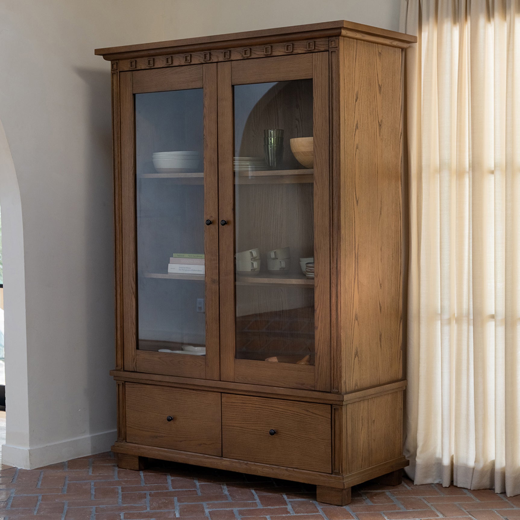 Lillian Brown Tall Cabinet - Ornate Home