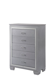 Lillian Silver LED Panel Bedroom Set - Ornate Home