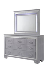 Lillian Silver LED Panel Bedroom Set - Ornate Home