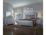 Lillian Silver LED Panel Bedroom Set - Ornate Home