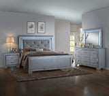 Lillian Silver LED Panel Bedroom Set - Ornate Home