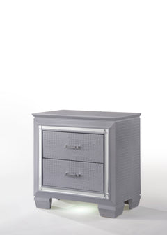 Lillian Silver LED Panel Bedroom Set - Ornate Home