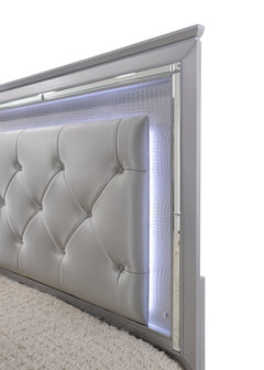 Lillian Silver LED Panel Bedroom Set - Ornate Home
