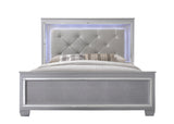 Lillian Silver LED Panel Bedroom Set - Ornate Home