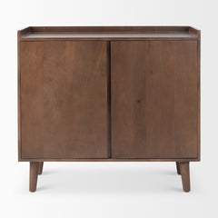 Lillie Medium Brown Wood 2 Door Tray Top Accent Cabinet - Ornate Home