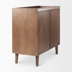 Lillie Medium Brown Wood 2 Door Tray Top Accent Cabinet - Ornate Home