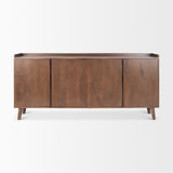 Lillie Medium Brown Wood 4 Door Tray Top Sideboard - Ornate Home