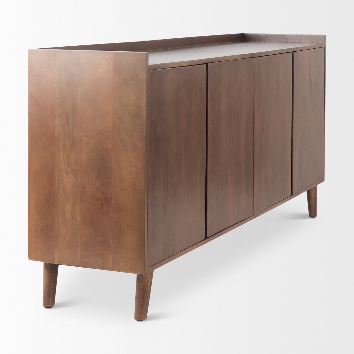 Lillie Medium Brown Wood 4 Door Tray Top Sideboard - Ornate Home