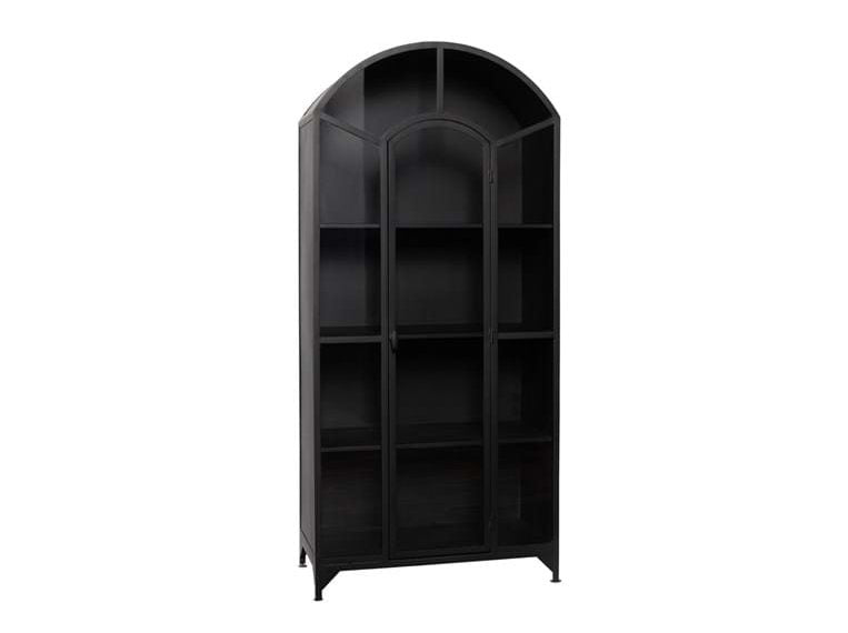 Lillo Black Metal/Glass Cabinet - Ornate Home