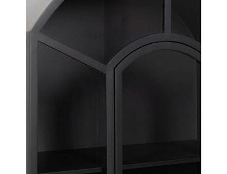Lillo Black Metal/Glass Cabinet - Ornate Home