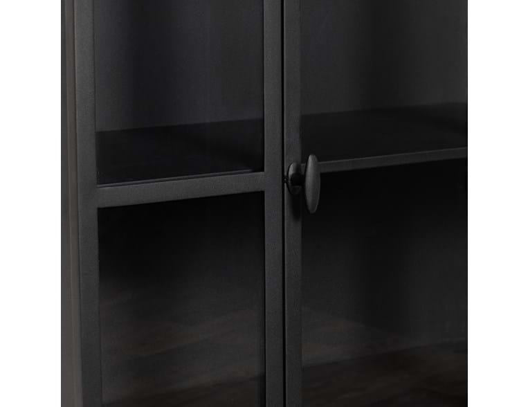 Lillo Black Metal/Glass Cabinet - Ornate Home