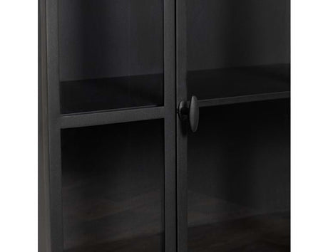 Lillo Black Metal/Glass Cabinet - Ornate Home