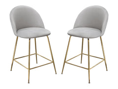 Lilly Grey Counter Height Chairs (Set of 2) - Ornate Home