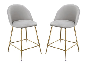 Lilly Grey Counter Height Chairs (Set of 2) - Ornate Home