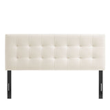 Lily Alabaster Stain-Resistant Performance Velvet Queen Size Headboard - Ornate Home