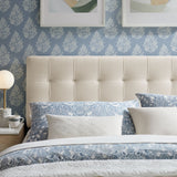 Lily Alabaster Stain-Resistant Performance Velvet Queen Size Headboard - Ornate Home