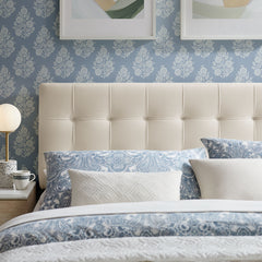Lily Alabaster Stain-Resistant Performance Velvet Queen Size Headboard - Ornate Home