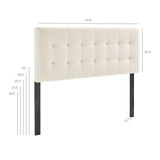 Lily Alabaster Stain-Resistant Performance Velvet Queen Size Headboard - Ornate Home