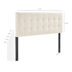 Lily Alabaster Stain-Resistant Performance Velvet Queen Size Headboard - Ornate Home