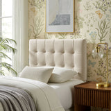 Lily Alabaster Stain-Resistant Performance Velvet Twin Size Headboard - Ornate Home