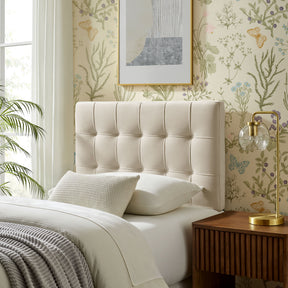 Lily Alabaster Stain-Resistant Performance Velvet Twin Size Headboard - Ornate Home