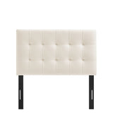 Lily Alabaster Stain-Resistant Performance Velvet Twin Size Headboard - Ornate Home