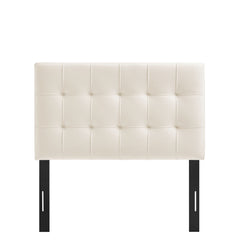 Lily Alabaster Stain-Resistant Performance Velvet Twin Size Headboard - Ornate Home