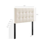 Lily Alabaster Stain-Resistant Performance Velvet Twin Size Headboard - Ornate Home