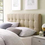 Lily Beige Upholstered Fabric Queen Headboard - Ornate Home