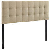 Lily Beige Upholstered Fabric Queen Headboard - Ornate Home