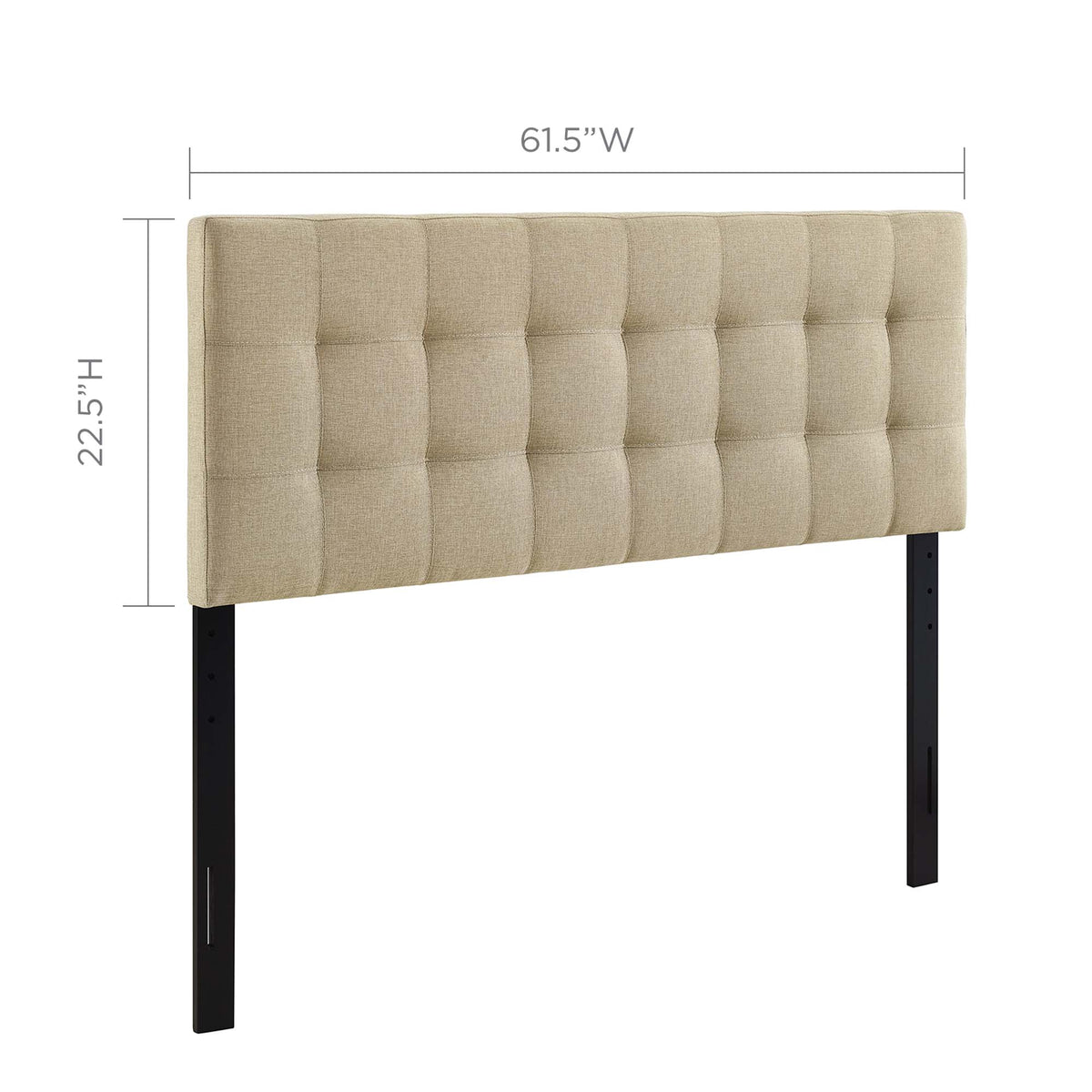 Lily Beige Upholstered Fabric Queen Headboard - Ornate Home