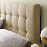 Lily Beige Upholstered Fabric Queen Headboard - Ornate Home
