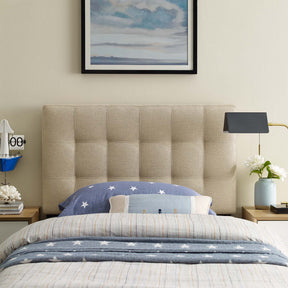Lily Beige Upholstered Fabric Twin Headboard - Ornate Home