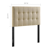 Lily Beige Upholstered Fabric Twin Headboard - Ornate Home