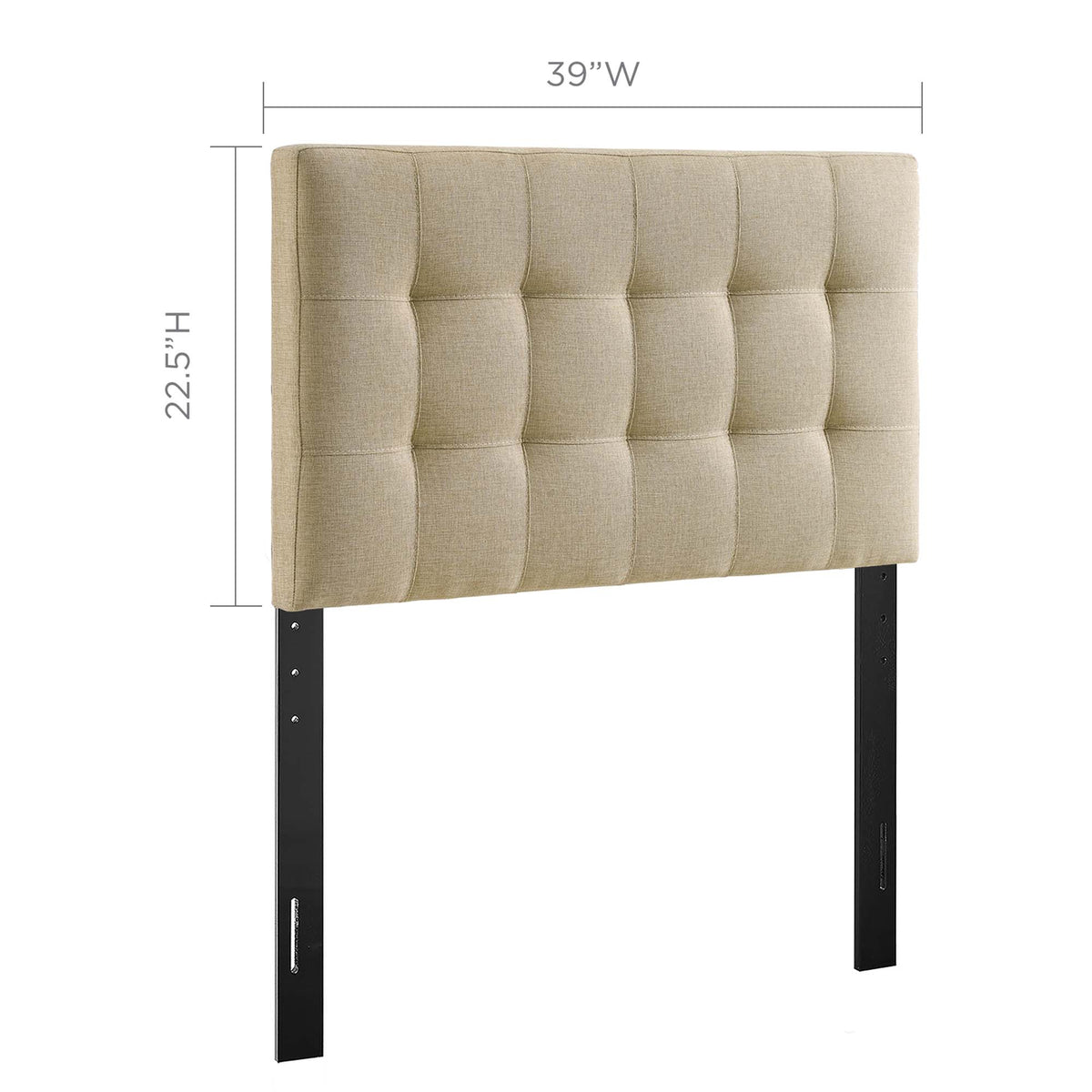 Lily Beige Upholstered Fabric Twin Headboard - Ornate Home
