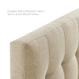 Lily Beige Upholstered Fabric Twin Headboard - Ornate Home