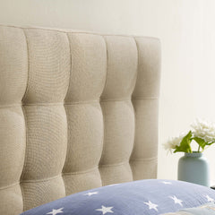 Lily Beige Upholstered Fabric Twin Headboard - Ornate Home