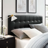 Lily Black Upholstered Vinyl Full Headboard - Ornate Home