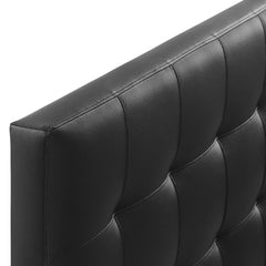 Lily Black Upholstered Vinyl Full Headboard - Ornate Home