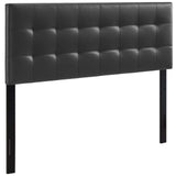 Lily Black Upholstered Vinyl Queen Headboard - Ornate Home