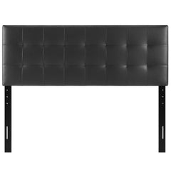 Lily Black Upholstered Vinyl Queen Headboard - Ornate Home