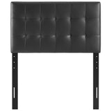 Lily Black Upholstered Vinyl Twin Headboard - Ornate Home