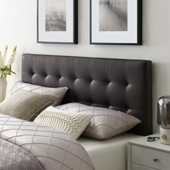 Lily Brown Upholstered Vinyl Full Headboard - Ornate Home