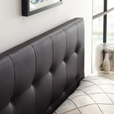 Lily Brown Upholstered Vinyl Full Headboard - Ornate Home