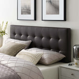 Lily Brown Upholstered Vinyl Queen Headboard - Ornate Home
