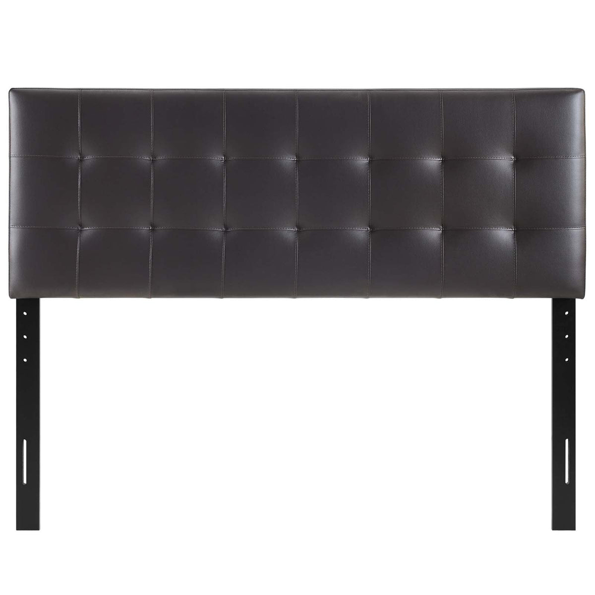 Lily Brown Upholstered Vinyl Queen Headboard - Ornate Home