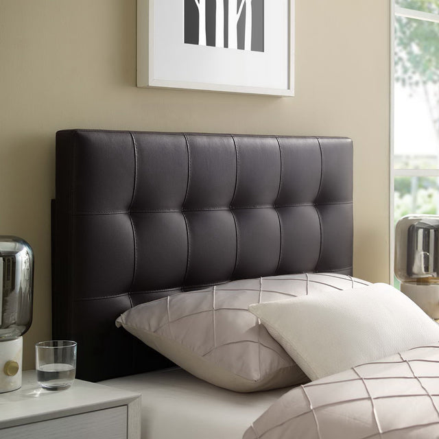 Lily Brown Upholstered Vinyl Twin Headboard - Ornate Home