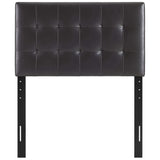 Lily Brown Upholstered Vinyl Twin Headboard - Ornate Home