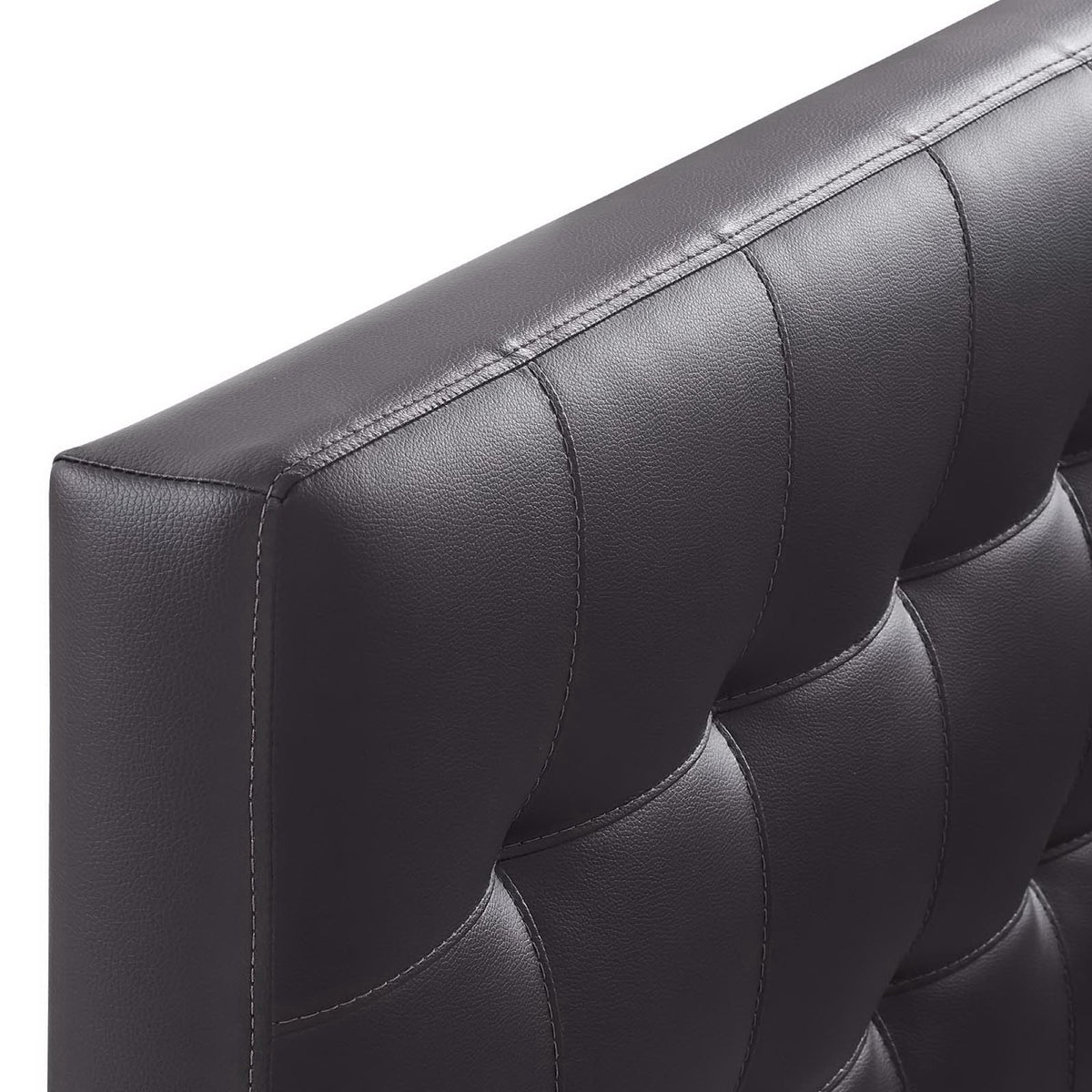 Lily Brown Upholstered Vinyl Twin Headboard - Ornate Home