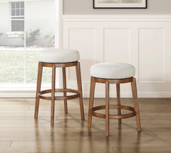 Lily Brown/White Swivel Counter Height Stool - Ornate Home